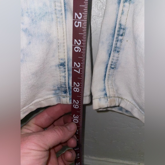 Bleached looking overalls. Coveralls. Bibs. Romper. White and blue. Rue 21 - Picture 8 of 11